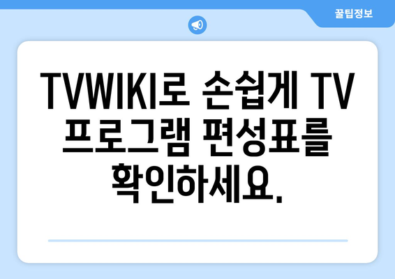 TVWIKI를 통한 TV 프로그램 편성표와 보안