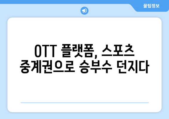 KBO 중계권 흡수로 주목받는 OTT 플랫폼의 트렌드