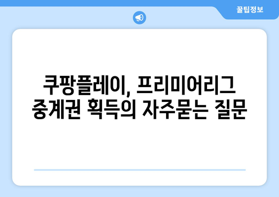 쿠팡플레이, 프리미어리그 중계권 획득