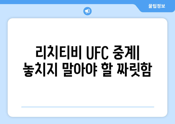 리치티비 UFC 스포츠 중계 사이트