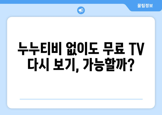 누누티비의 대안: 무료 TV 다시 보기 웹사이트