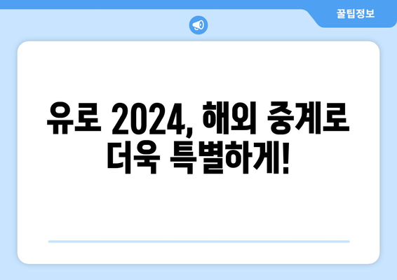 유로 2024 중계: 해외 스포츠 중계