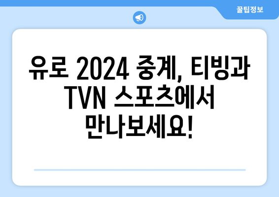 유로 2024 중계권, 티빙과 TVN 스포츠 단독 보유