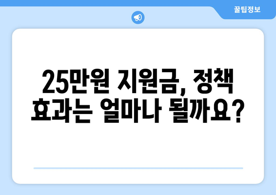 민생 개선에 박차를 가할 25만 원 지원금