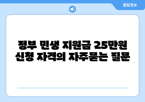 정부 민생 지원금 25만원 신청 자격