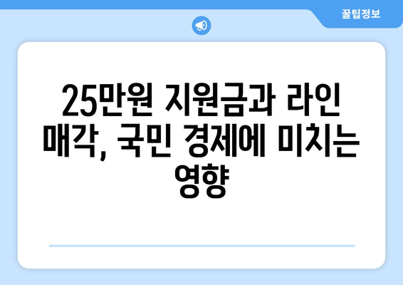 25만원 민생 지원금과 네이버 라인 지분 매각