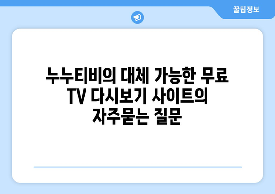 누누티비의 대체 가능한 무료 TV 다시보기 사이트