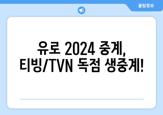 유로2024 중계 티빙/TVN 단독, 스포티비 미중계