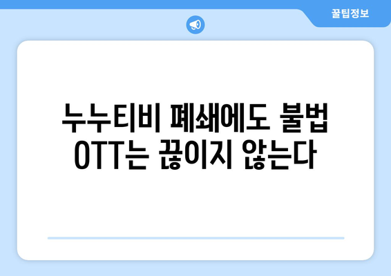 불법 OTT 사이트 지속 복귀 원인: 누누티비 대체 사이트