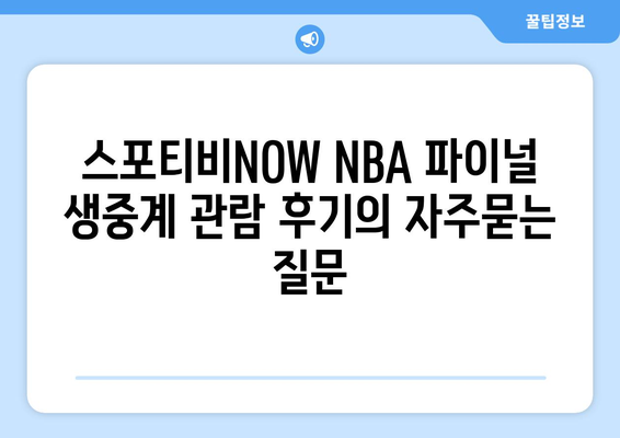 스포티비NOW NBA 파이널 생중계 관람 후기