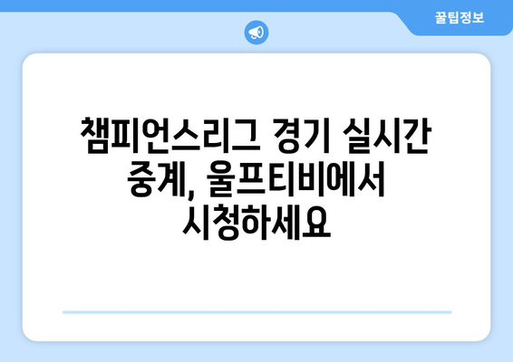 챔피언스리그 중계, 해외 스포츠 중계, 울프티비