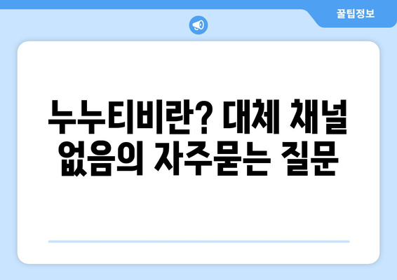 누누티비란? 대체 채널 없음