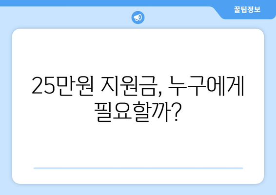 이재명 대표가 반대하는 민생 지원금 25만원의 이유