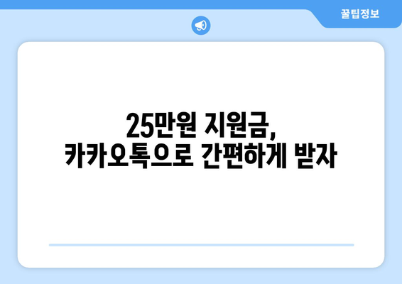 카카오톡을 통한 25만원 지원금 수령 완료 가이드