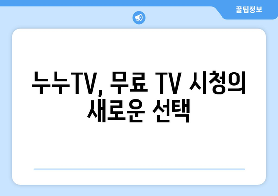 공짜 TV 대체 사이트: 누누TV