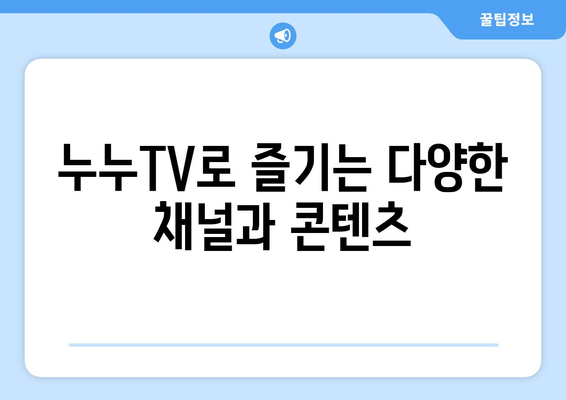 공짜 TV 대체 사이트: 누누TV