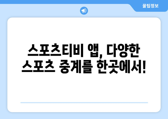 스포츠티비 앱 가이드