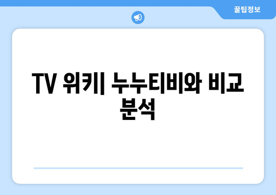 TV 위키를 누누티비 대체품으로 고려할 것인가?