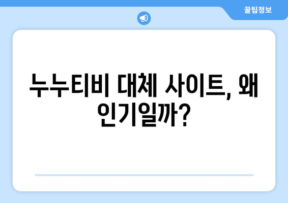 누누티비의 돌아옴: 대체 사이트가 번성하는 이유