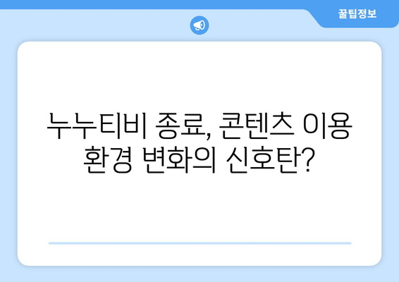 누누티비 서비스 종료 대응: 대체 가능한 사이트 나올까?