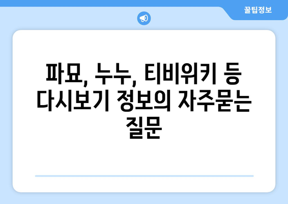 파묘, 누누, 티비위키 등 다시보기 정보