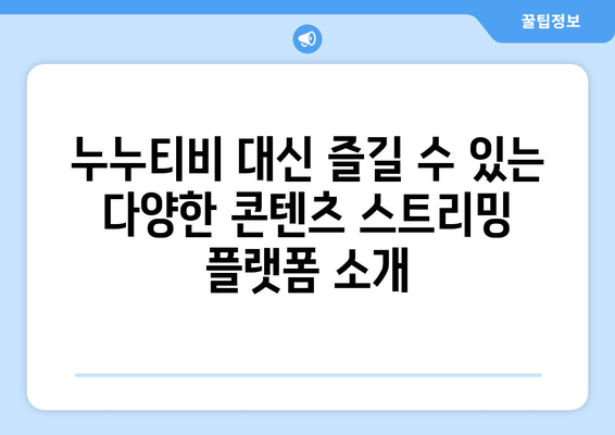 누누티비 대신 사용할 수 있는 대체 사이트를 찾는 방법