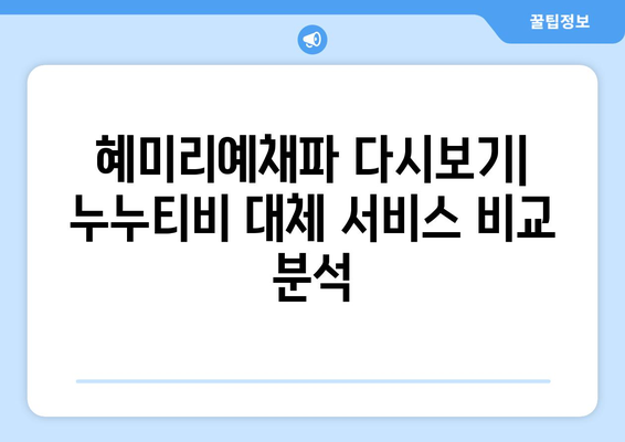 혜미리예채파 다시보기: 누누티비 대신 활용할 수 있는 대안 서비스