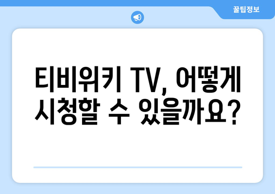 티비위키 TV 우회 방법