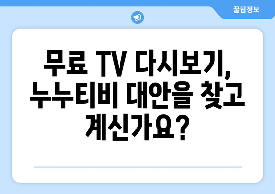 누누티비의 대체 가능한 무료 TV 다시보기 사이트