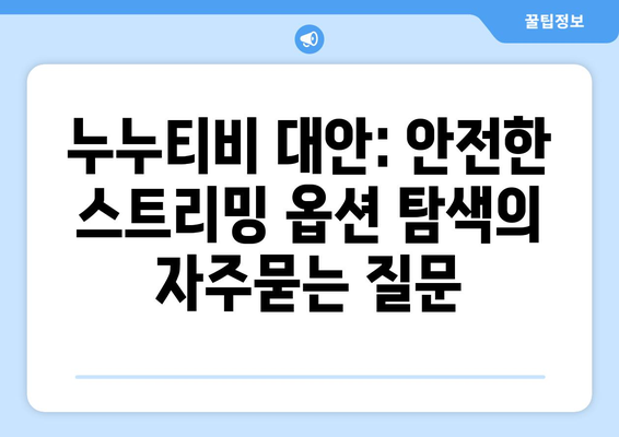 누누티비 대안: 안전한 스트리밍 옵션 탐색