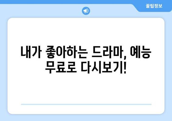 티비위키 드라마와 예능을 무료로 감상하는 매력