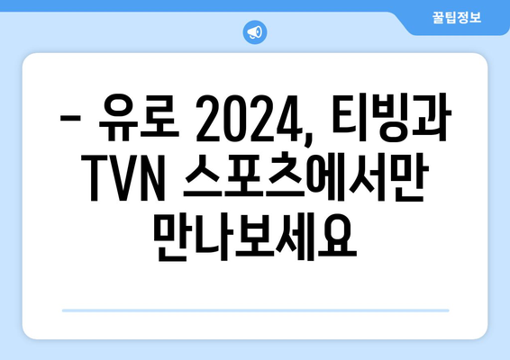 유로 2024 중계권: 티빙과 TVN 스포츠 독점