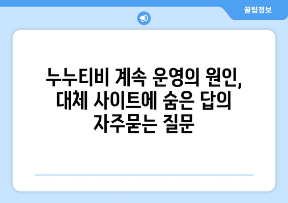 누누티비 계속 운영의 원인, 대체 사이트에 숨은 답