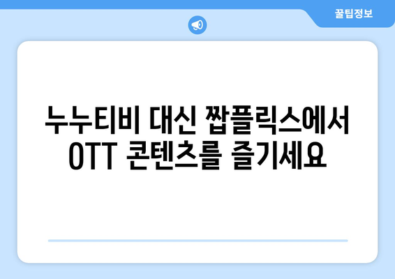 짭플릭스: 누누티비 대체 사이트로 OTT 콘텐츠 다시 보기