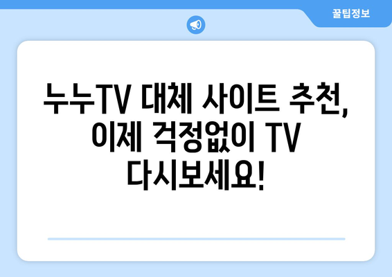 누누TV 대체 사이트: 공짜 TV를 다시 보기 위한 옵션