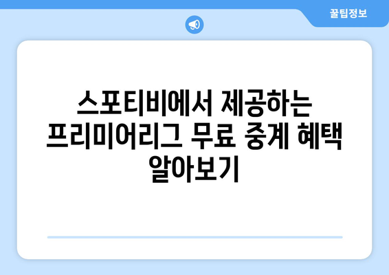 프리미어리그 고화질 무료 중계 (스포티비)