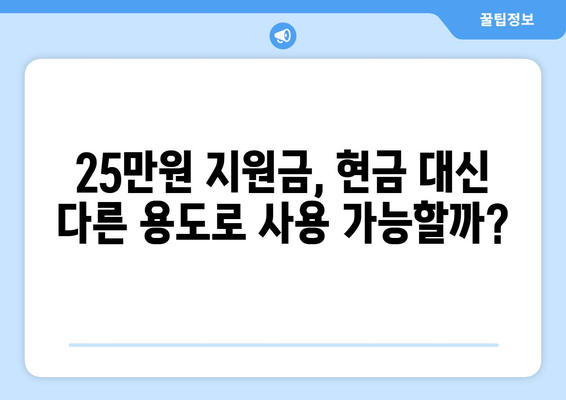 이재명의 25만원 지원금: 현금 대신 처분 가능 법적 조치