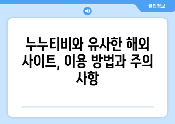 누누티비 대체 사이트 가능성