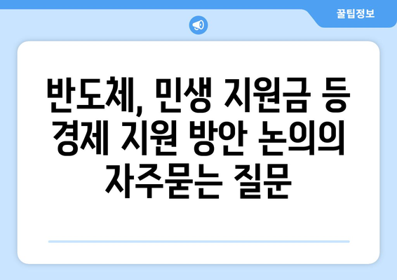 반도체, 민생 지원금 등 경제 지원 방안 논의