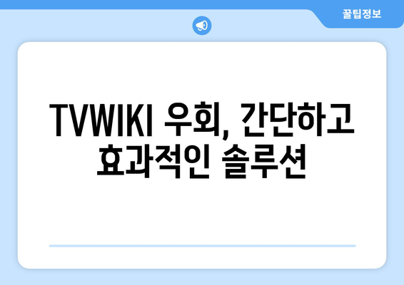 TVWIKI 우회 방법 안내서