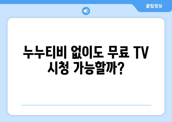 누누티비 대체: 공짜로 TV를 볼 수 있는 사이트