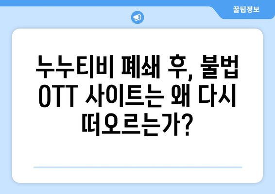 불법 OTT 사이트 부활의 원인: 누누티비 대체 서비스 찾기