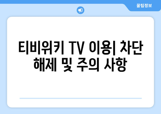 티비위키 TV 우회 사용 방법