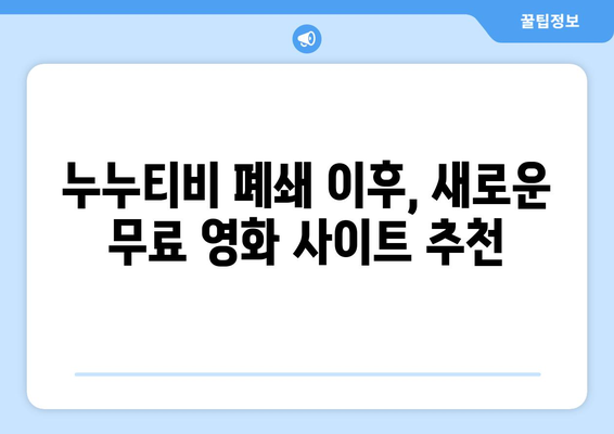 누누티비의 뒤를 이을 대체 가능 사이트 추천