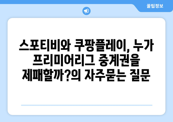 스포티비와 쿠팡플레이, 누가 프리미어리그 중계권을 제패할까?