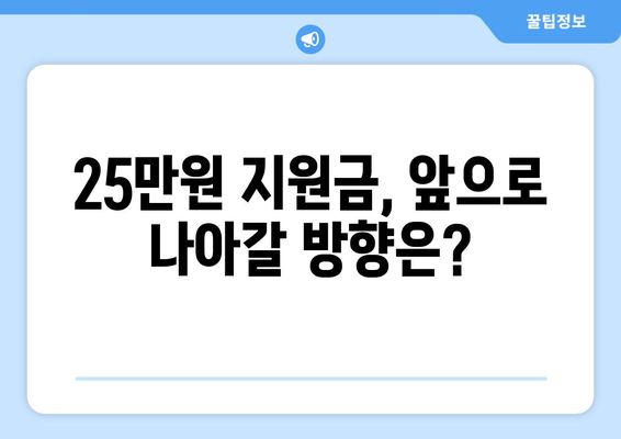 민생 고통 해소를 위한 25만원 지원금: 약속을 행동으로