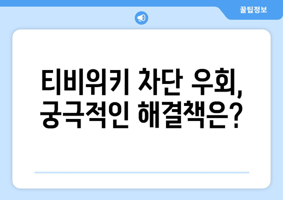 티비위키 차단 우회 유의 사항: 불법 콘텐츠 소비의 결과