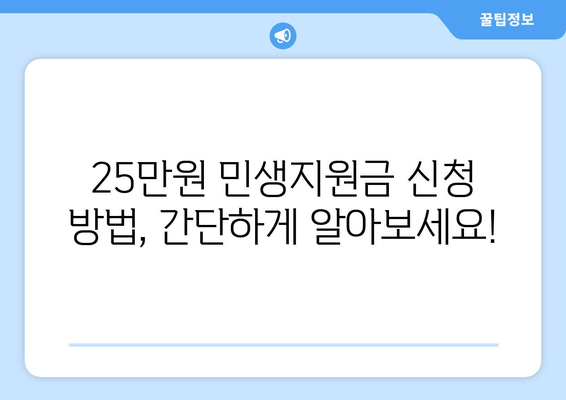 코로나19로 인한 재정적 어려움 지원: 25만원 민생지원금