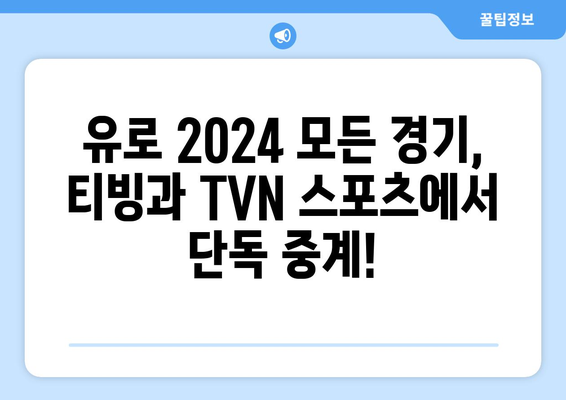 유로 2024 중계권, 티빙과 TVN 스포츠 단독 보유