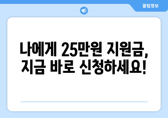 1인당 25만원 민생 회복 지원금, 신청 자격과 방법 가이드